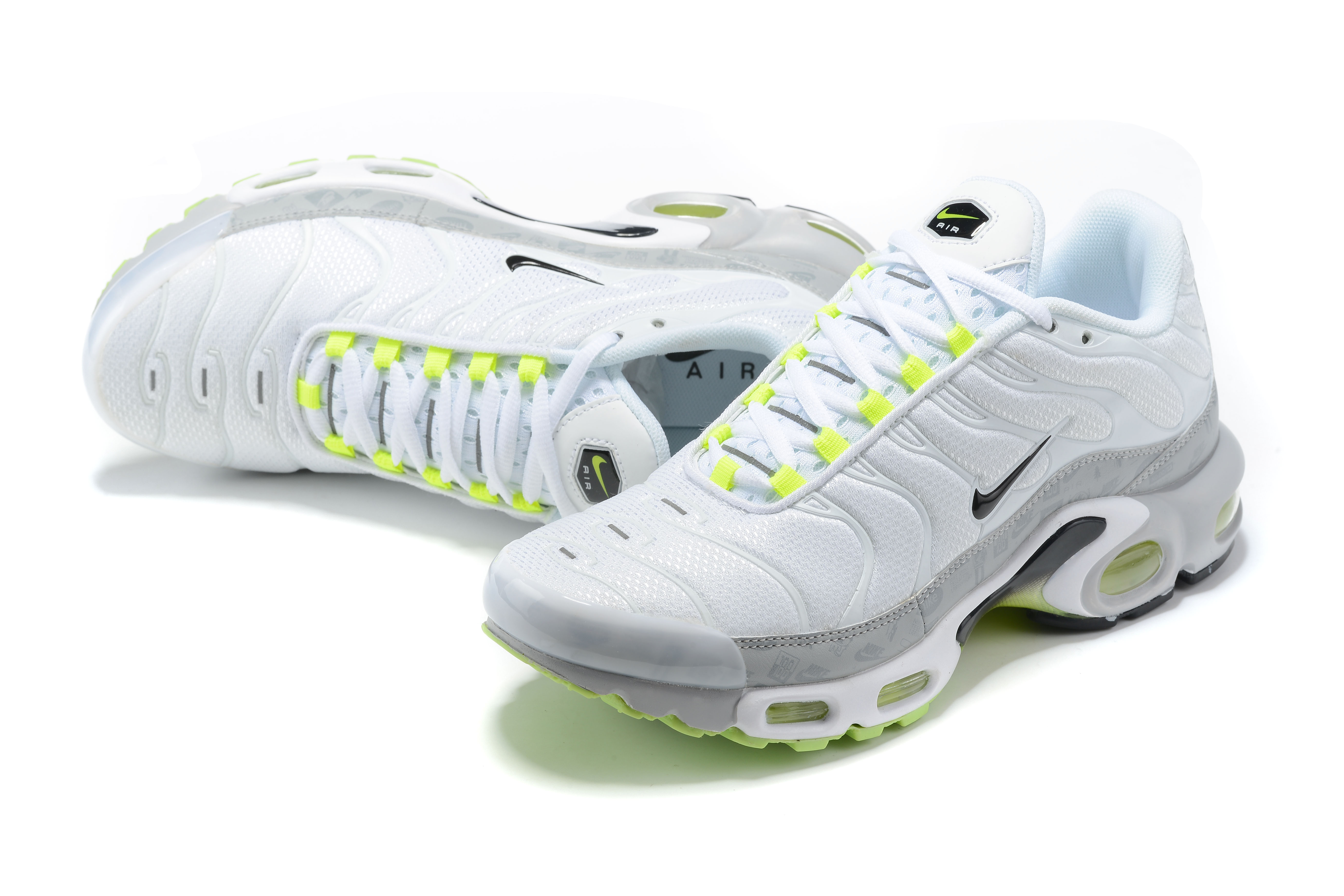 New Nike Air Max Plus White Fluorscent Grey Shoes - Click Image to Close